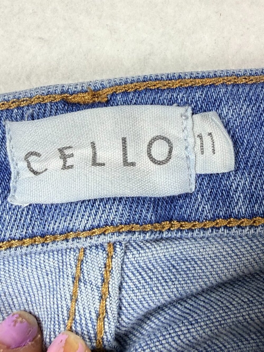 Cello Split Hem Flare Jeans Size 11 Y2K Stretch Distressed - Picture 10 of 12